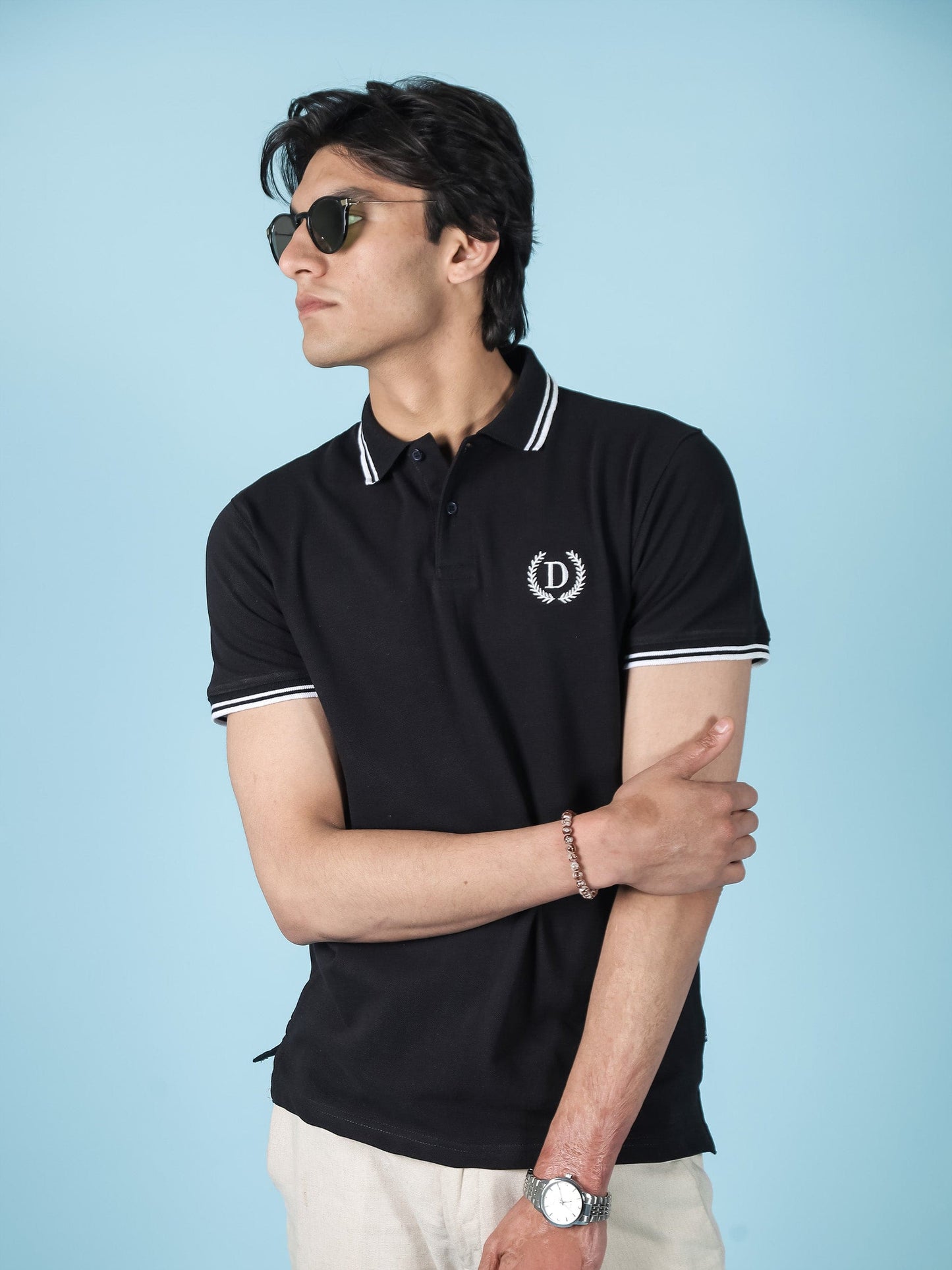 Solid Black Polo