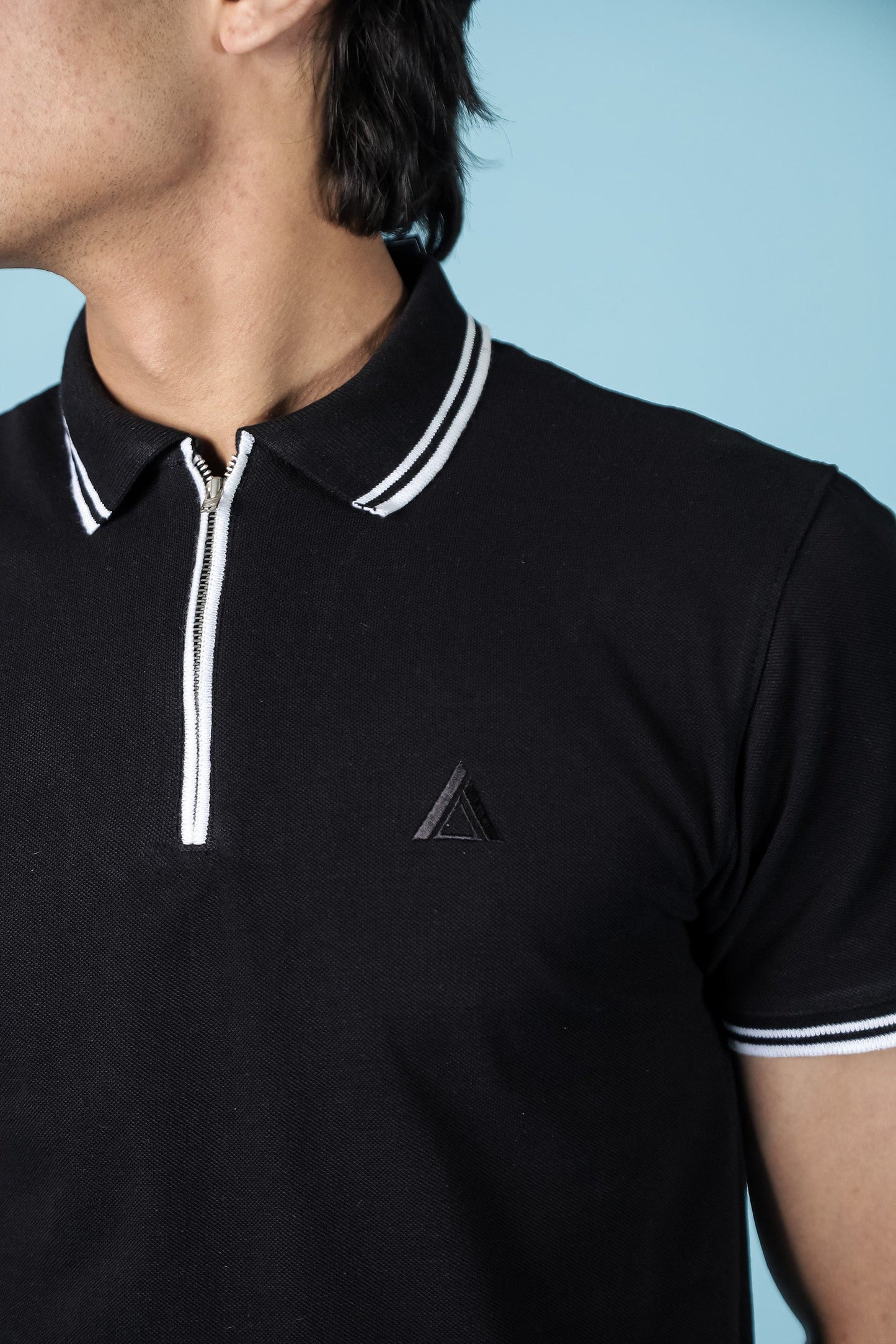 Black Zipper Polo