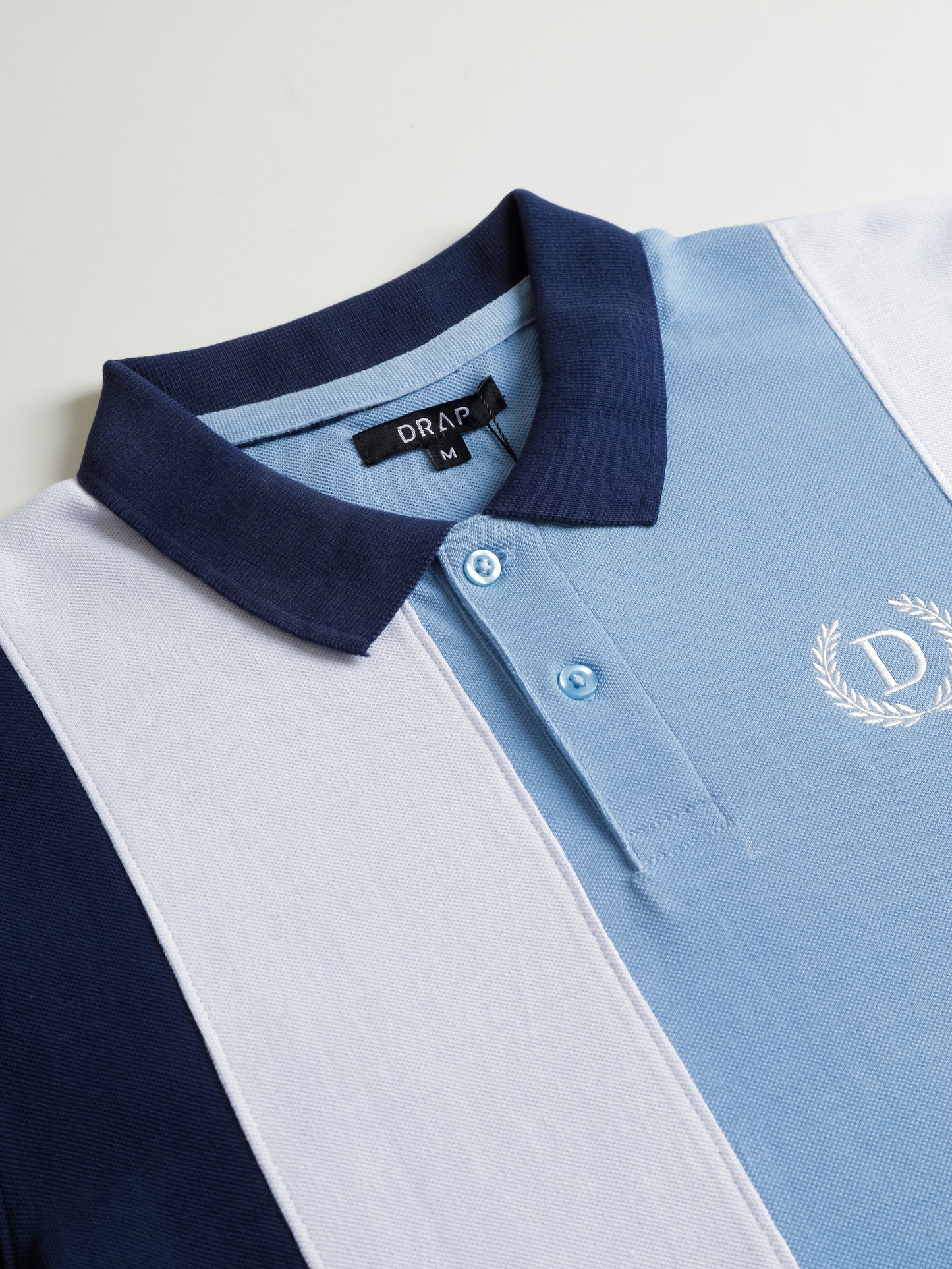 Blue Color Block Polo