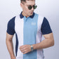 Blue Color Block Polo