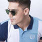 Blue Color Block Polo