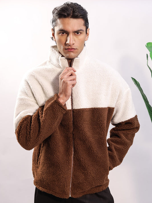 Brown & White Sherpa Jacket