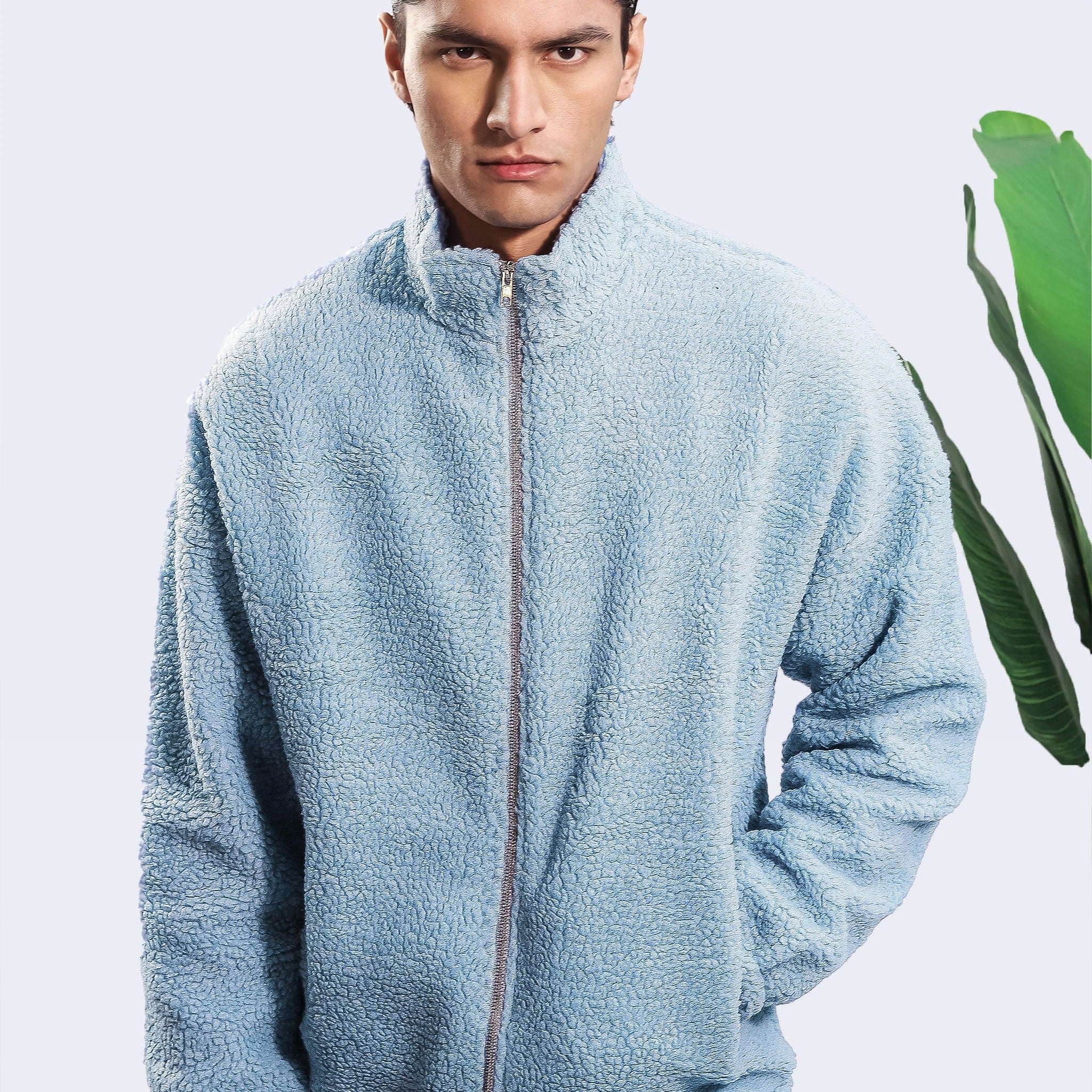 Sky Blue Sherpa Jacket