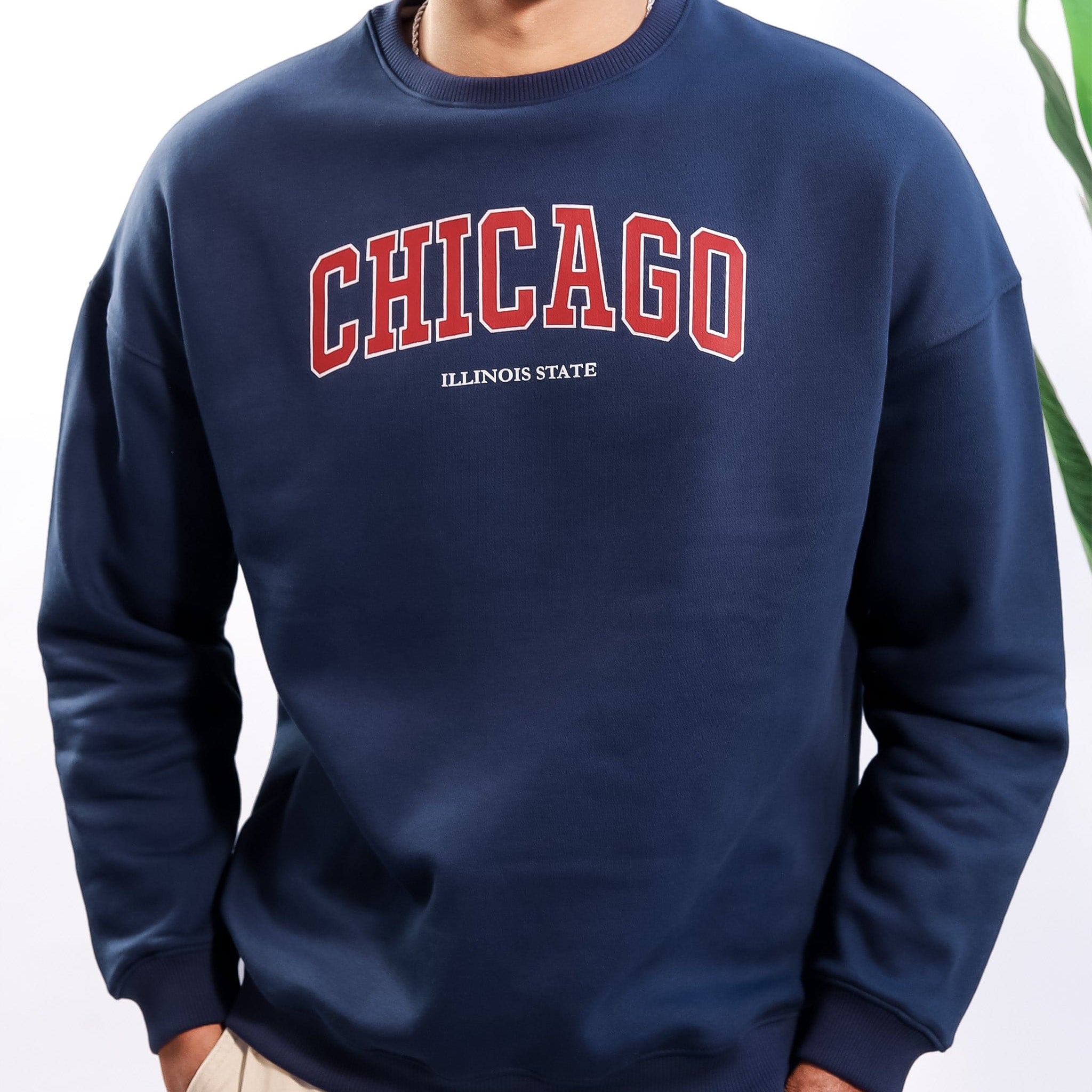 Navy Oversized Graphic Sweatshirt