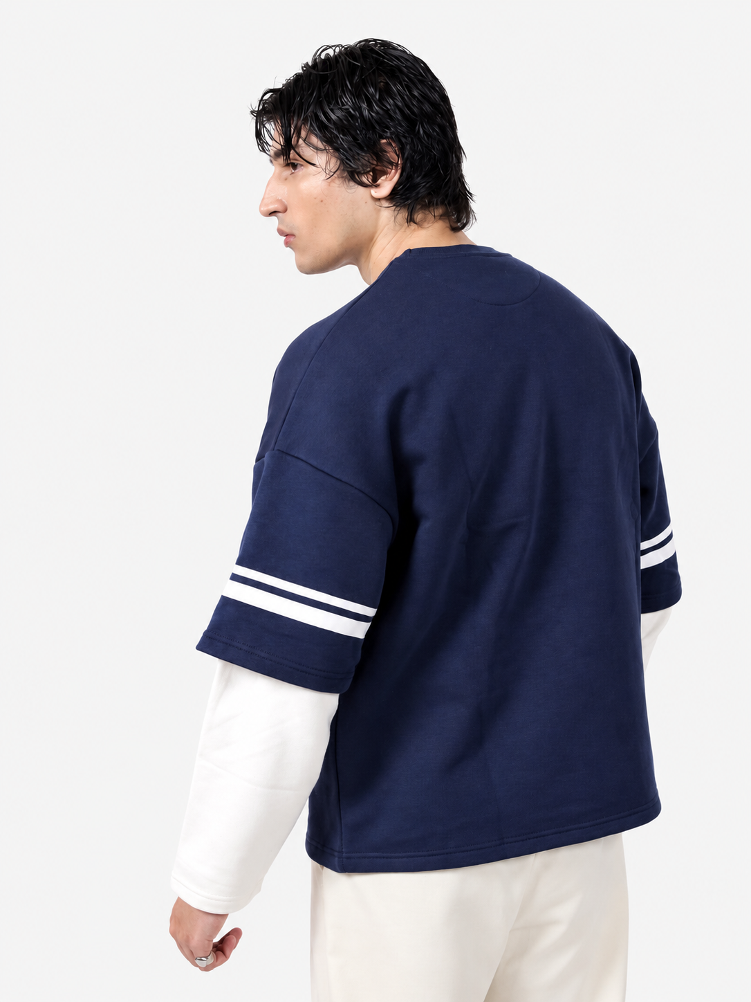 Navy Under Sleeve Sweatshirt