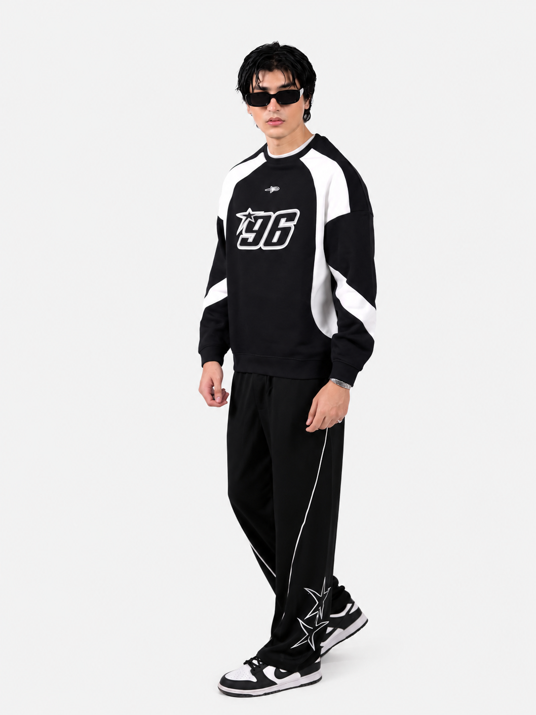 Black & White Racer Digit Sweatshirt