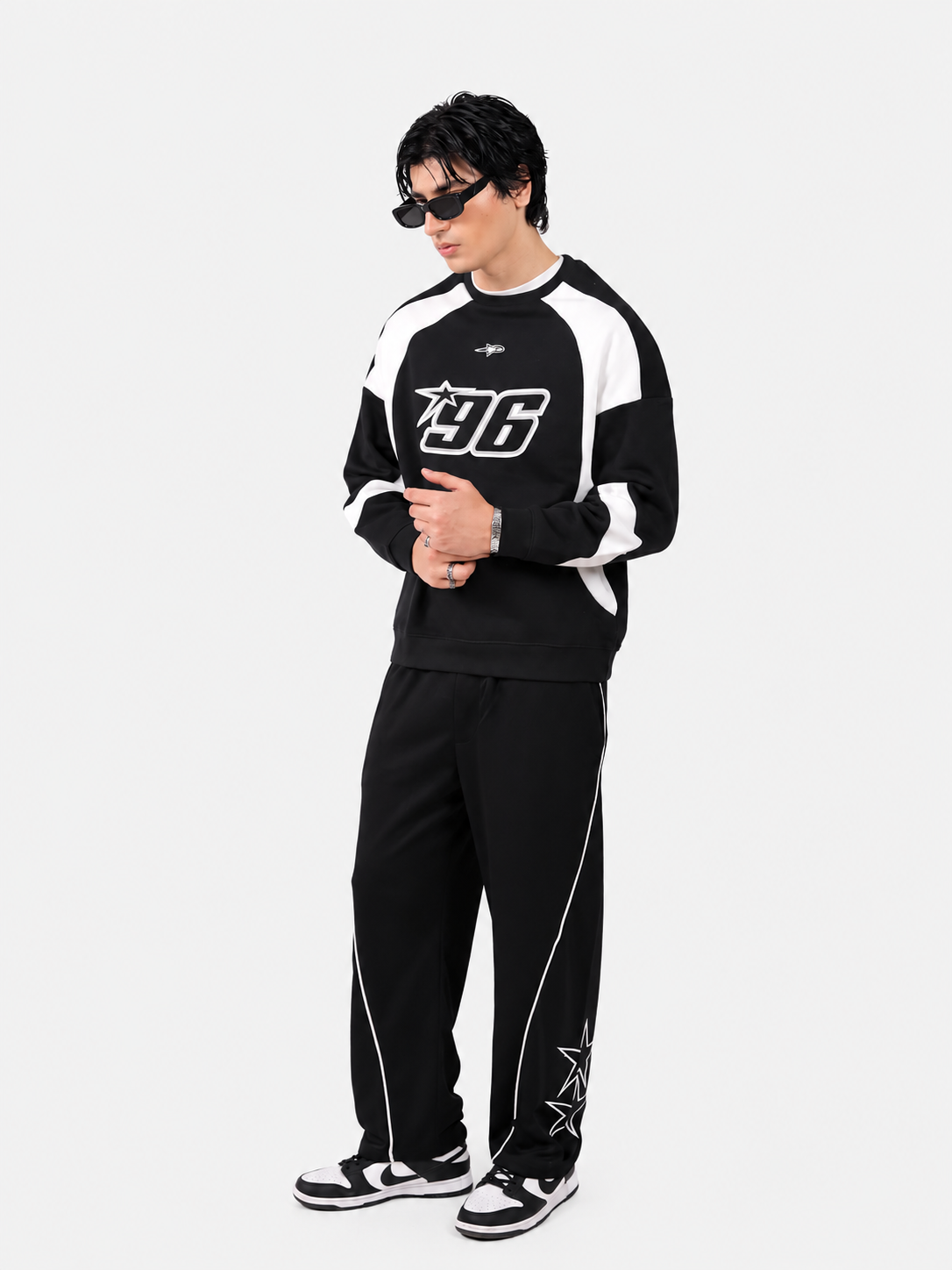 Black & White Racer Digit Sweatshirt