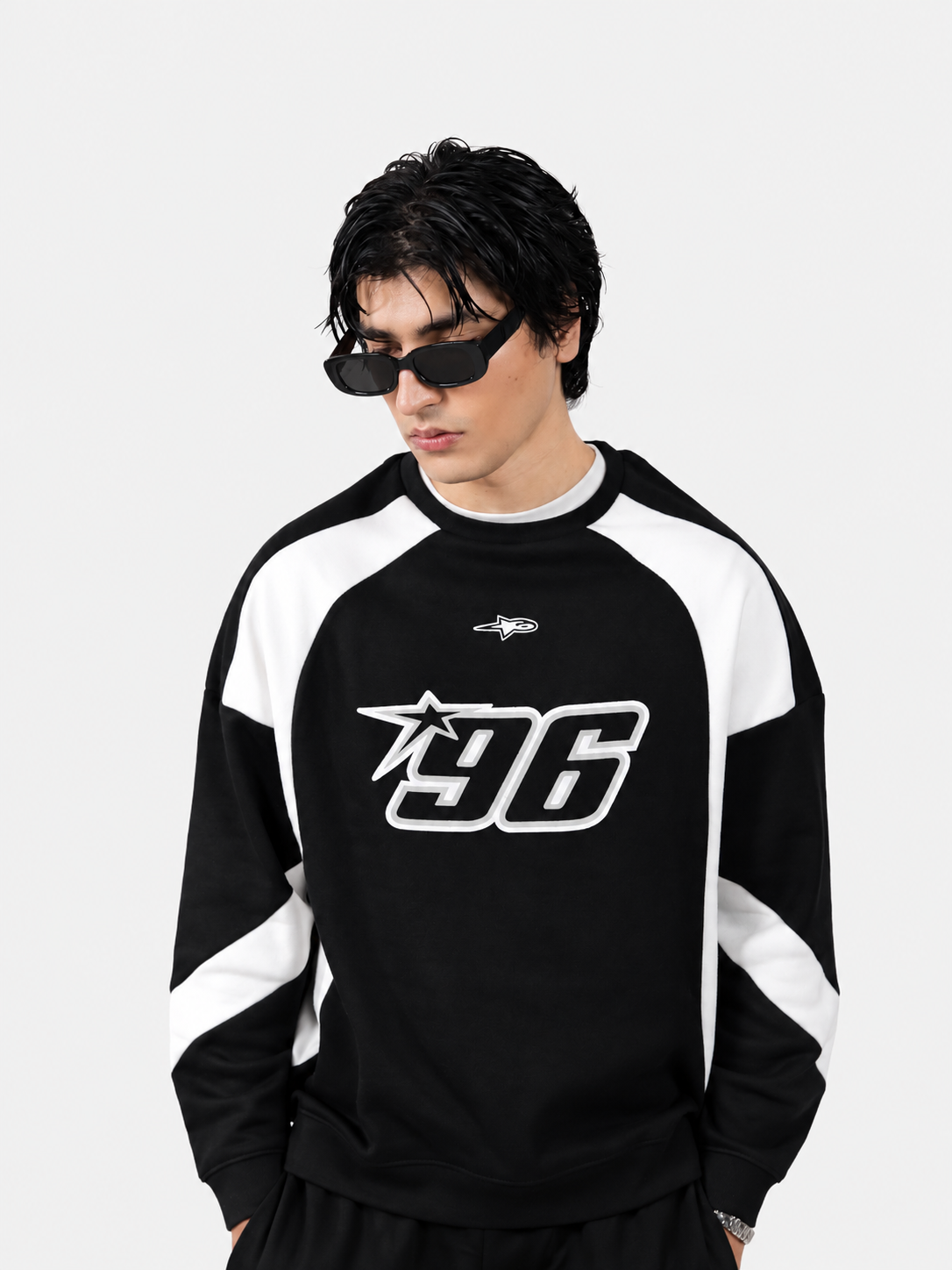 Black & White Racer Digit Sweatshirt