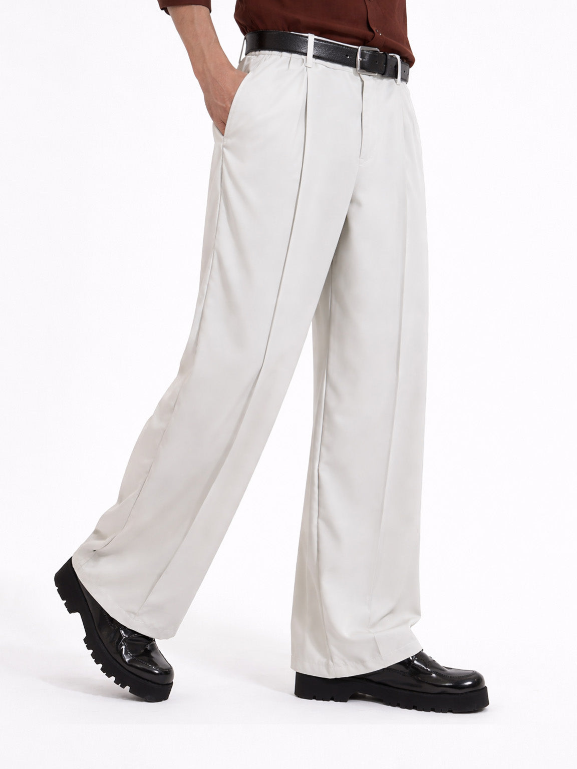 Off White Pleated Pants