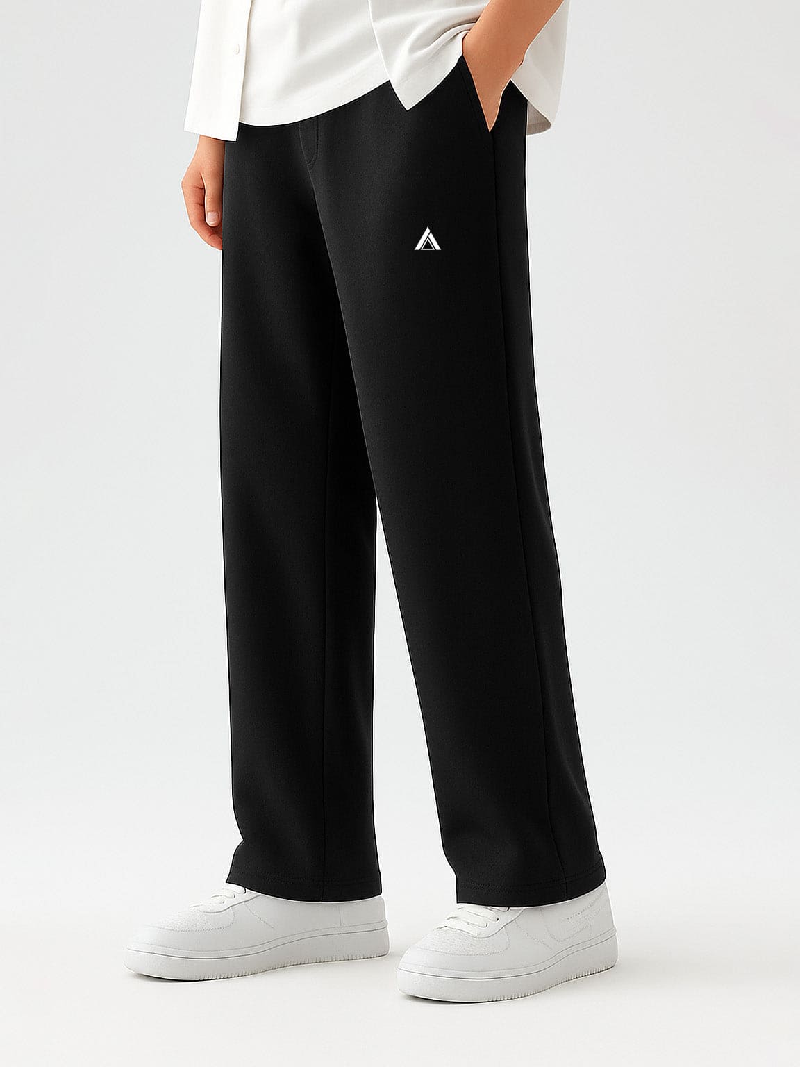 Plain Black Relax Fit Trousers