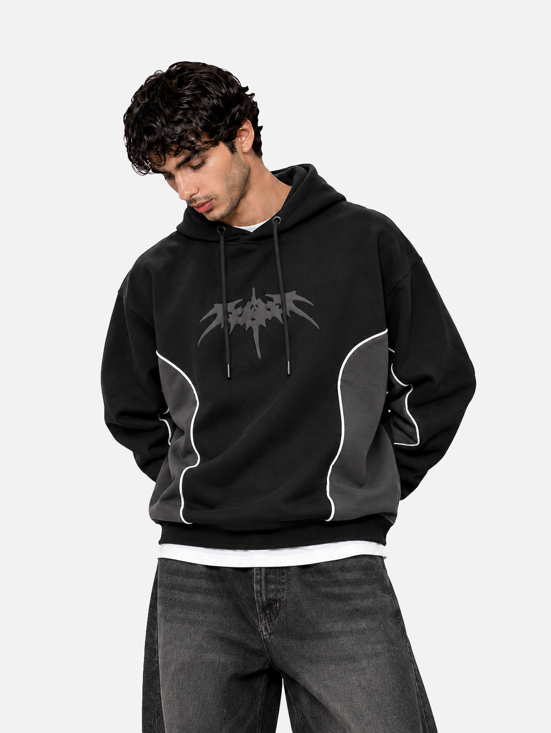 Black Cut & Sew Hoodie