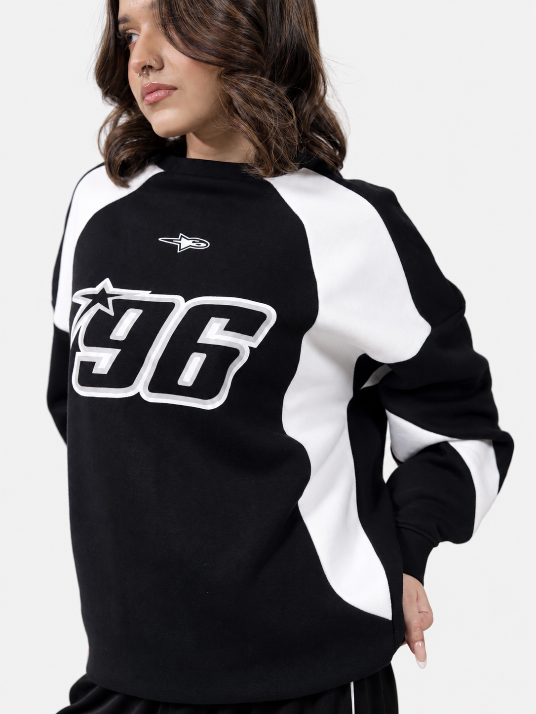 Black & White Racer Digit Sweatshirt