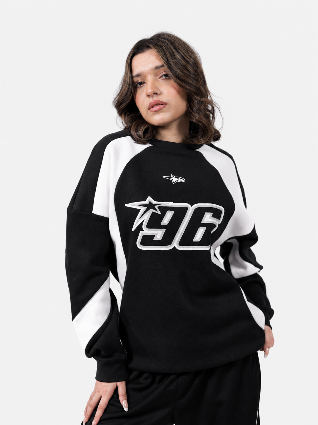 Black & White Racer Digit Sweatshirt