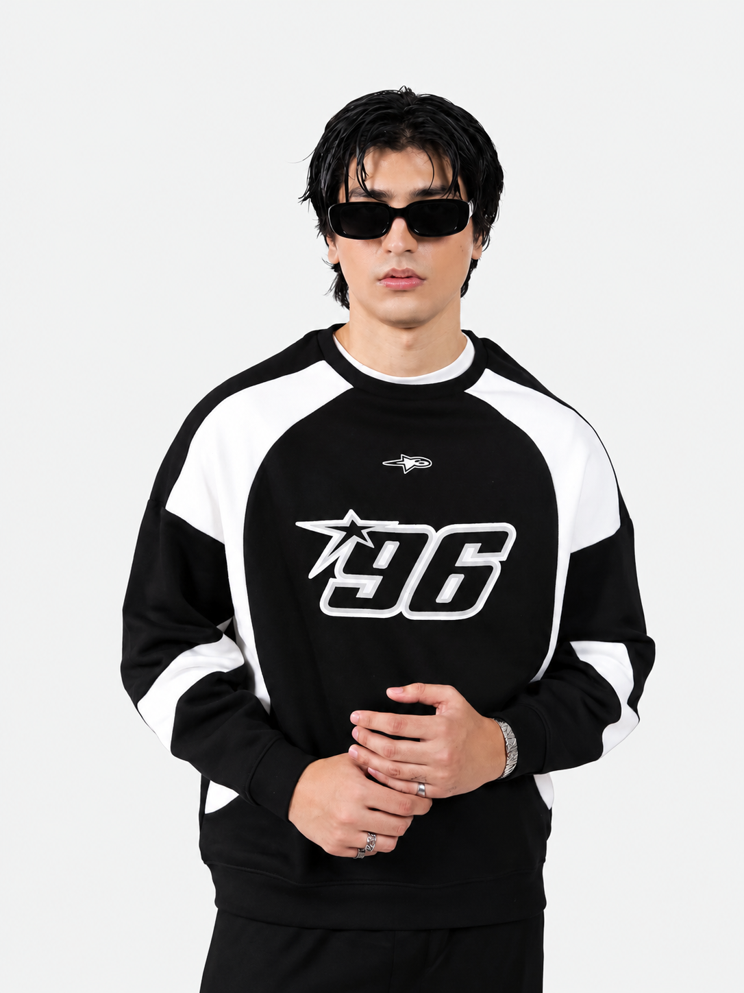 Black & White Racer Digit Sweatshirt