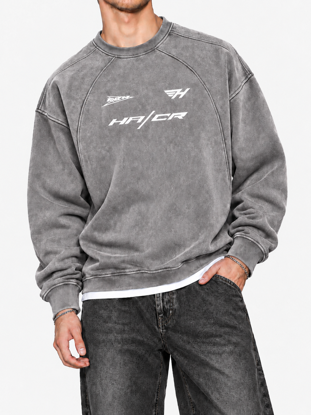 Washed Grey Velocity Sweatshirt