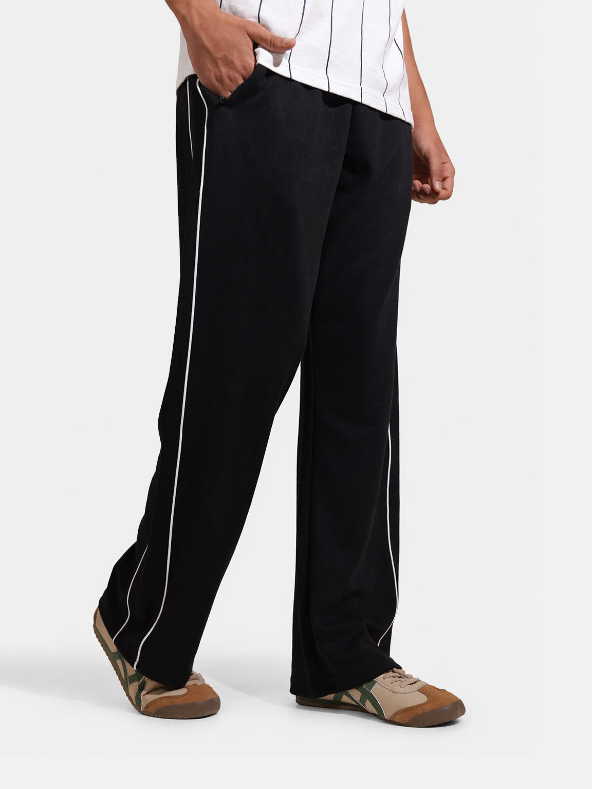 Black Piping Trouser