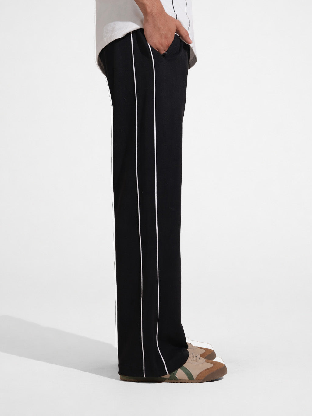 Black Piping Trouser