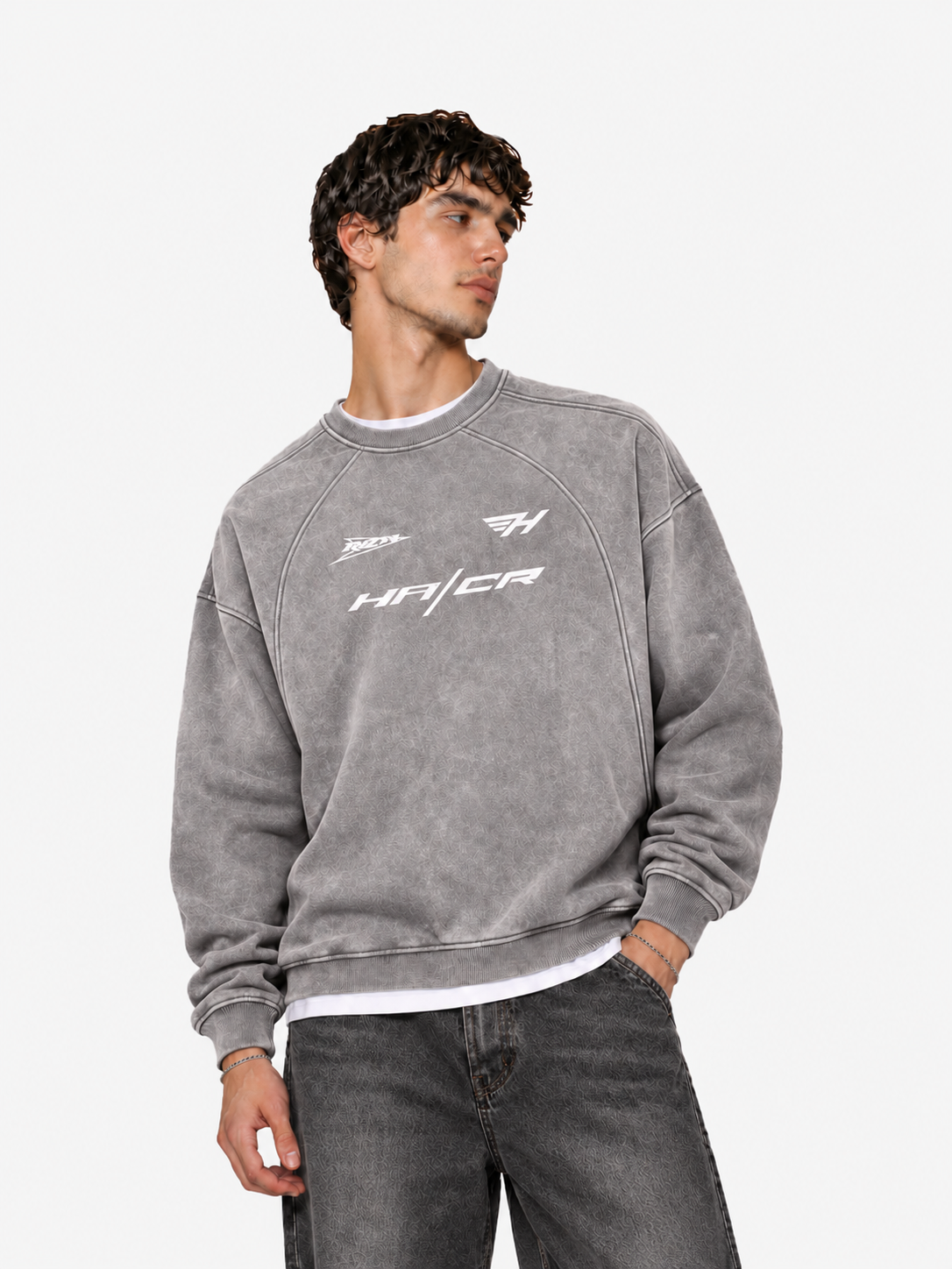 Washed Grey Velocity Sweatshirt