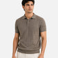 Brown Cable Knit Polo