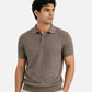 Brown Cable Knit Polo