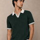 Green Rib Knit Polo