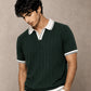 Green Rib Knit Polo