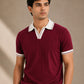 Maroon Rib Knit Polo
