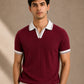 Maroon Rib Knit Polo